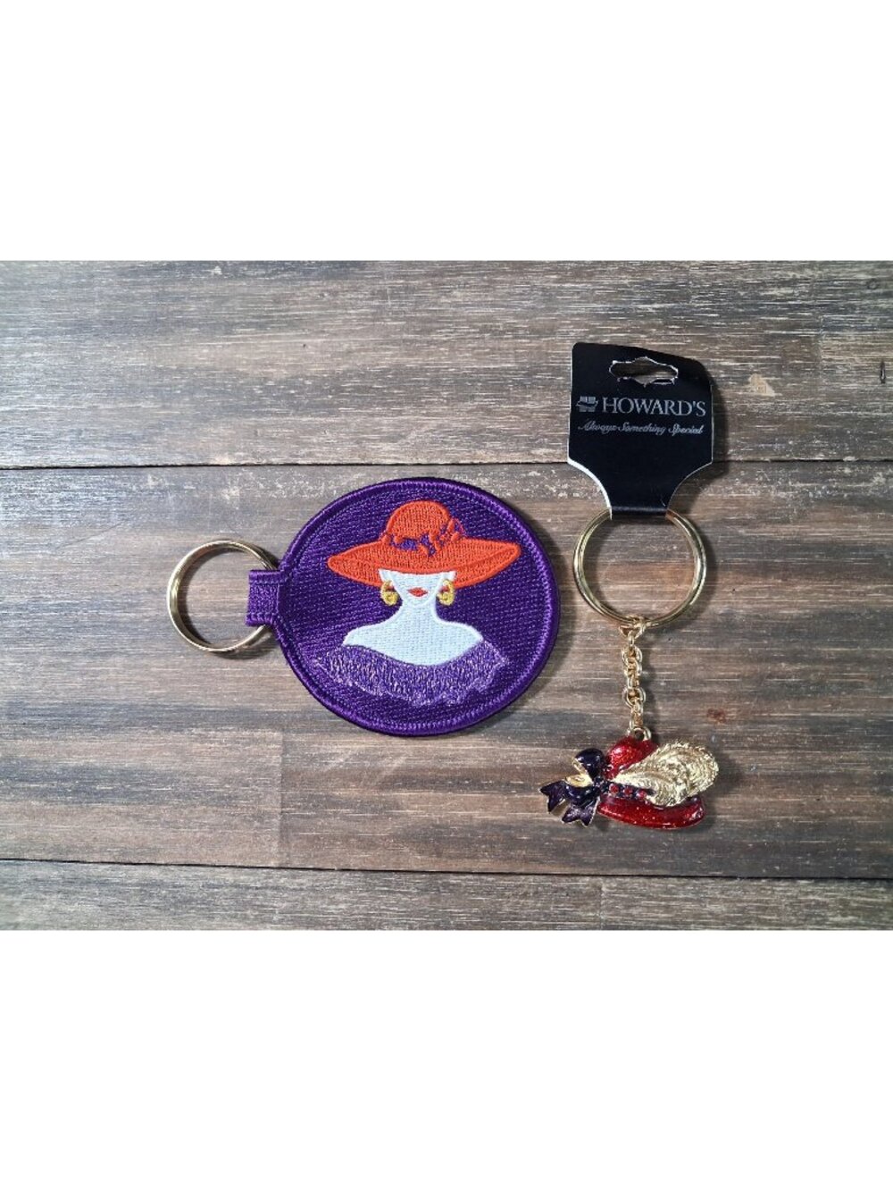 Red Hat Society Keychain Lot Women Living Society Bag Tag Charm Embroider Metal